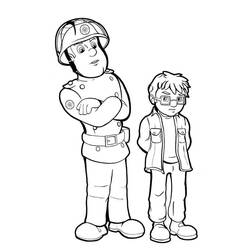 Sam the Fireman (Cartoons and Animated Shows) coloring page #177805 to print and color