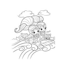 Coloring pages: Shimmer and Shine - Free Printable Coloring Pages