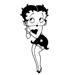 Coloring page: Betty Boop (Cartoons) #25925 - Printable coloring pages
