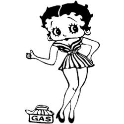 Coloring page: Betty Boop (Cartoons) #25934 - Free Printable Coloring Pages