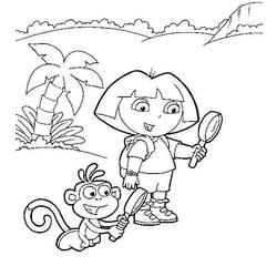 Coloring page: Dora the Explorer (Cartoons) #29833 - Free Printable Coloring Pages
