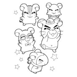 Coloring page: Hamtaro (Cartoons) #39966 - Free Printable Coloring Pages