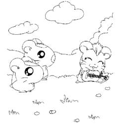 Coloring page: Hamtaro (Cartoons) #40196 - Free Printable Coloring Pages