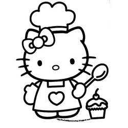 Coloring page: Hello Kitty (Cartoons) #36805 - Free Printable Coloring Pages
