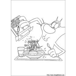 Coloring page: Oggy and the Cockroaches (Cartoons) #37858 - Free Printable Coloring Pages