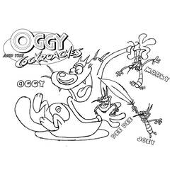 Coloring page: Oggy and the Cockroaches (Cartoons) #37860 - Printable coloring pages