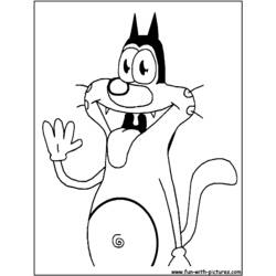 Coloring page: Oggy and the Cockroaches (Cartoons) #37944 - Printable coloring pages