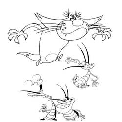 Coloring page: Oggy and the Cockroaches (Cartoons) #37967 - Printable coloring pages