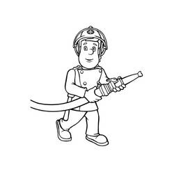 Coloring page: Sam the Fireman (Cartoons) #39775 - Printable coloring pages
