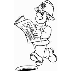 Coloring page: Sam the Fireman (Cartoons) #39792 - Printable coloring pages