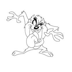 Coloring page: Taz (Cartoons) #30916 - Printable coloring pages