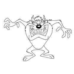 Coloring page: Taz (Cartoons) #30922 - Printable coloring pages