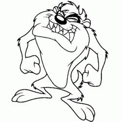 Coloring page: Taz (Cartoons) #30924 - Printable coloring pages