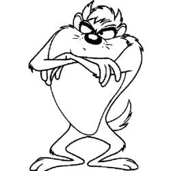 Coloring page: Taz (Cartoons) #31036 - Printable coloring pages