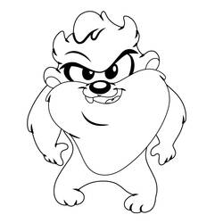 Coloring page: Taz (Cartoons) #31072 - Printable coloring pages