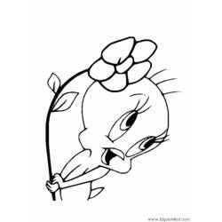 Coloring page: Tweety and Sylvester (Cartoons) #29224 - Printable coloring pages