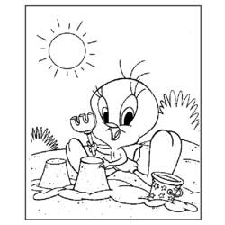 Coloring page: Tweety and Sylvester (Cartoons) #29239 - Free Printable Coloring Pages