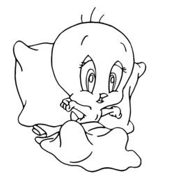 Coloring page: Tweety and Sylvester (Cartoons) #29279 - Free Printable Coloring Pages