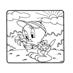 Coloring page: Tweety and Sylvester (Cartoons) #29289 - Free Printable Coloring Pages