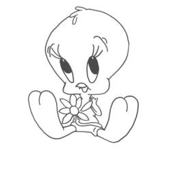 Coloring page: Tweety and Sylvester (Cartoons) #29295 - Free Printable Coloring Pages