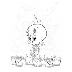 Coloring page: Tweety and Sylvester (Cartoons) #29306 - Free Printable Coloring Pages