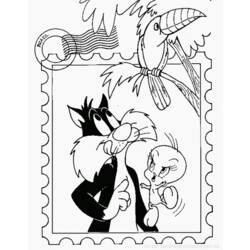 Coloring page: Tweety and Sylvester (Cartoons) #29313 - Free Printable Coloring Pages