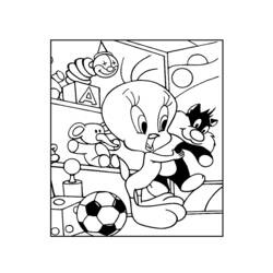 Coloring page: Tweety and Sylvester (Cartoons) #29321 - Free Printable Coloring Pages