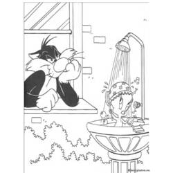 Coloring page: Tweety and Sylvester (Cartoons) #29331 - Free Printable Coloring Pages