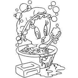 Coloring page: Tweety and Sylvester (Cartoons) #29334 - Free Printable Coloring Pages