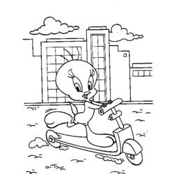 Coloring page: Tweety and Sylvester (Cartoons) #29335 - Free Printable Coloring Pages