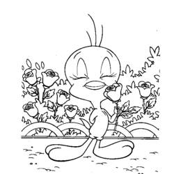 Coloring page: Tweety and Sylvester (Cartoons) #29351 - Free Printable Coloring Pages