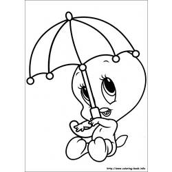 Coloring page: Tweety and Sylvester (Cartoons) #29352 - Printable coloring pages