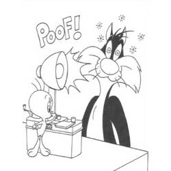 Coloring page: Tweety and Sylvester (Cartoons) #29355 - Free Printable Coloring Pages
