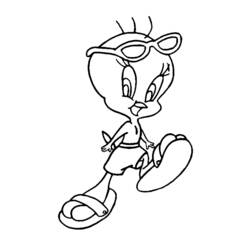 Coloring page: Tweety and Sylvester (Cartoons) #29363 - Free Printable Coloring Pages