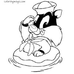 Coloring page: Tweety and Sylvester (Cartoons) #29374 - Free Printable Coloring Pages