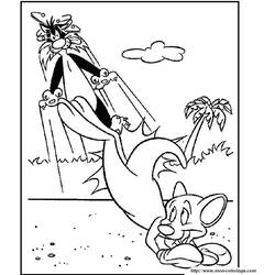 Coloring page: Tweety and Sylvester (Cartoons) #29404 - Free Printable Coloring Pages