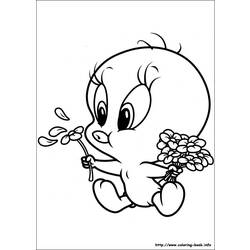Coloring page: Tweety and Sylvester (Cartoons) #29405 - Printable coloring pages