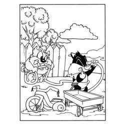Coloring page: Tweety and Sylvester (Cartoons) #29406 - Free Printable Coloring Pages