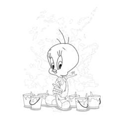 Coloring page: Tweety and Sylvester (Cartoons) #29426 - Free Printable Coloring Pages