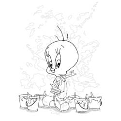 Coloring page: Tweety and Sylvester (Cartoons) #29475 - Free Printable Coloring Pages