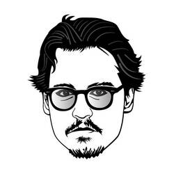 Coloring page: Johnny Depp (Celebrities) #123657 - Printable coloring pages