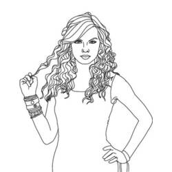 Coloring page: Taylor Swift (Celebrities) #123865 - Printable Coloring Pages