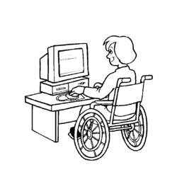 Coloring page: Disabled Person (Characters) #98420 - Printable coloring pages