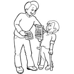 Coloring page: Disabled Person (Characters) #98428 - Printable coloring pages