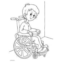 Coloring page: Disabled Person (Characters) #98445 - Printable coloring pages