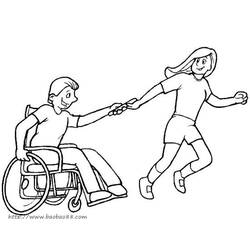 Coloring page: Disabled Person (Characters) #98514 - Printable coloring pages