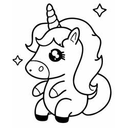 Coloring pages: Kawaii Unicorn - Free Printable Coloring Pages