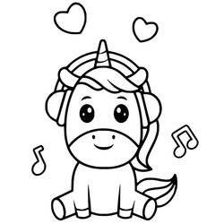 Kawaii Unicorn (Characters) coloring page #209303 to print and color
