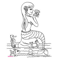 Coloring page: Mermaid (Characters) #147167 - Printable coloring pages