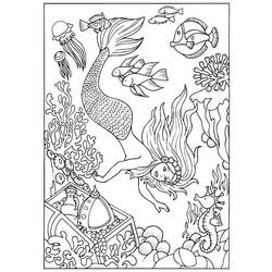 Coloring page: Mermaid (Characters) #147215 - Printable coloring pages
